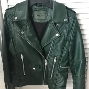 Blank NYC green leather jacket
