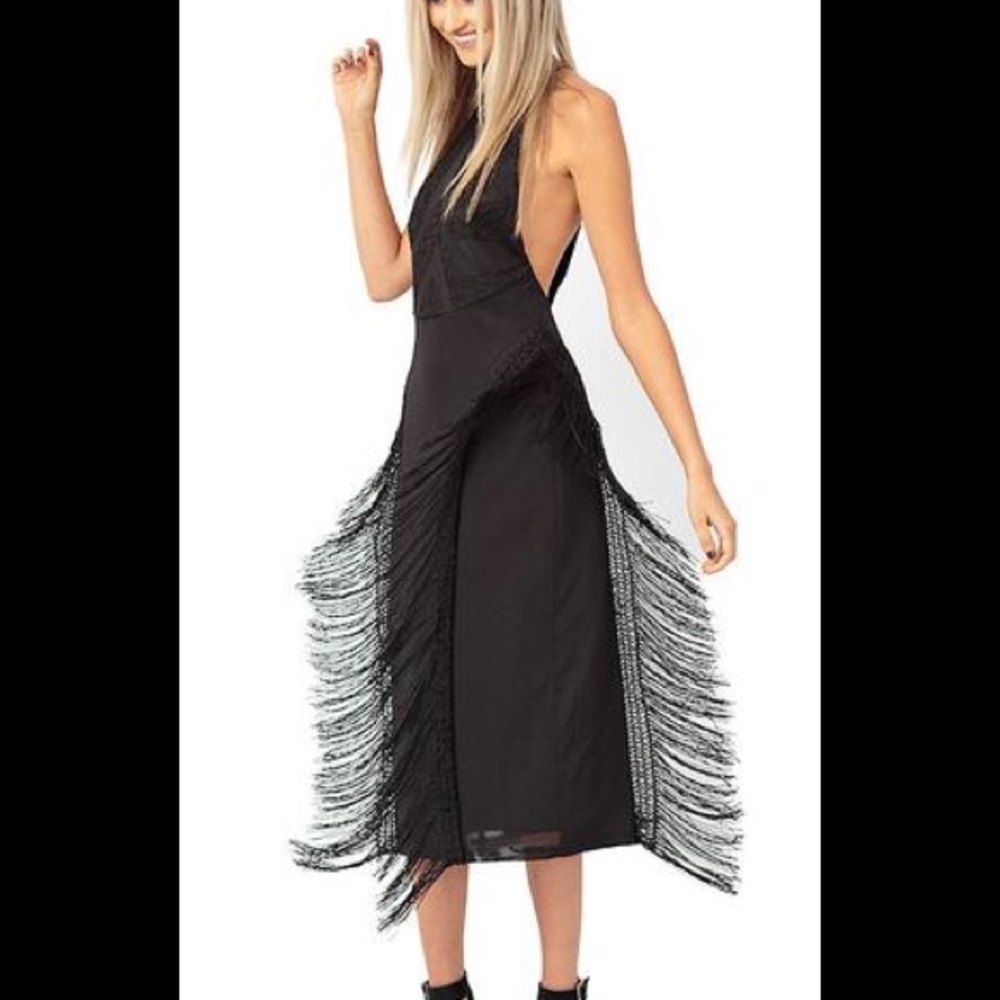 NWT black midi dress