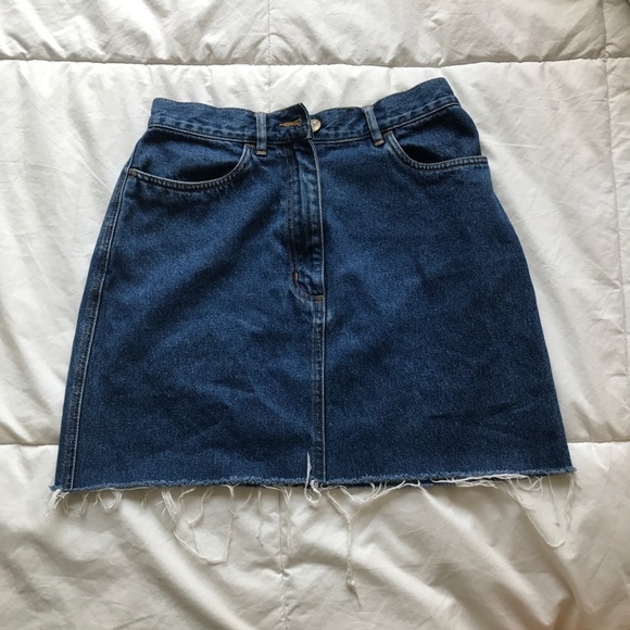 dark wash denim skirt