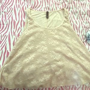 Pink floral tank top