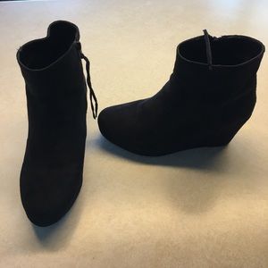 Black Wedge booties from Target.