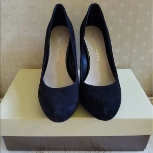 Franco Sarto Black Suede Pumps Sz 6.5