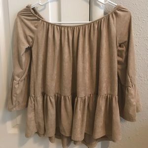 Off shoulder velvet top
