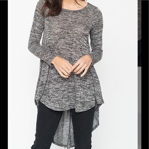 Black melange high-low top