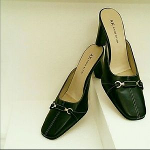 Leather Black Heels Size 6.5