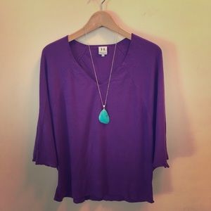 Halston Heritage Dolman Sleeve V Neck Sweater