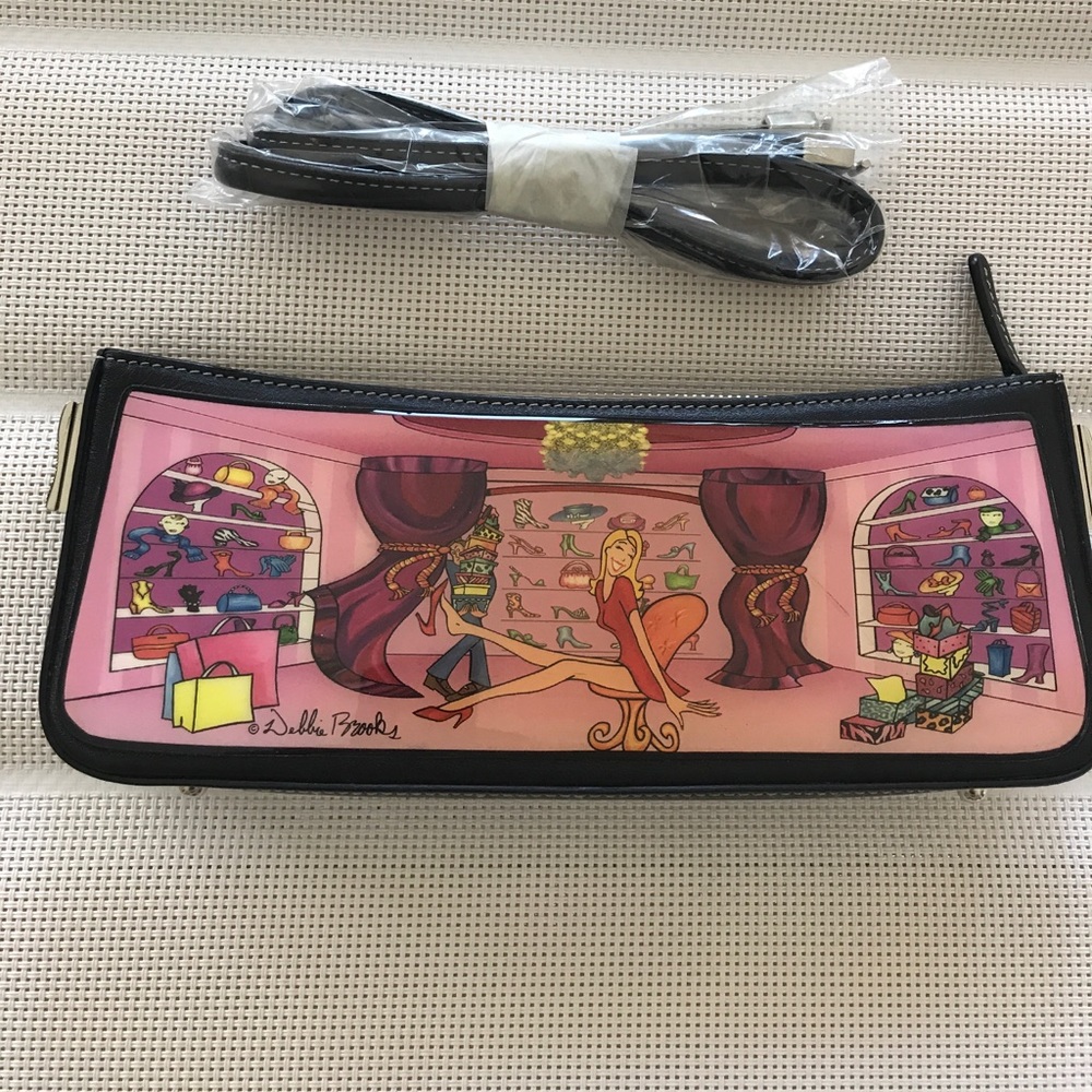 New Debbie Brooks whimsical clutch with strap