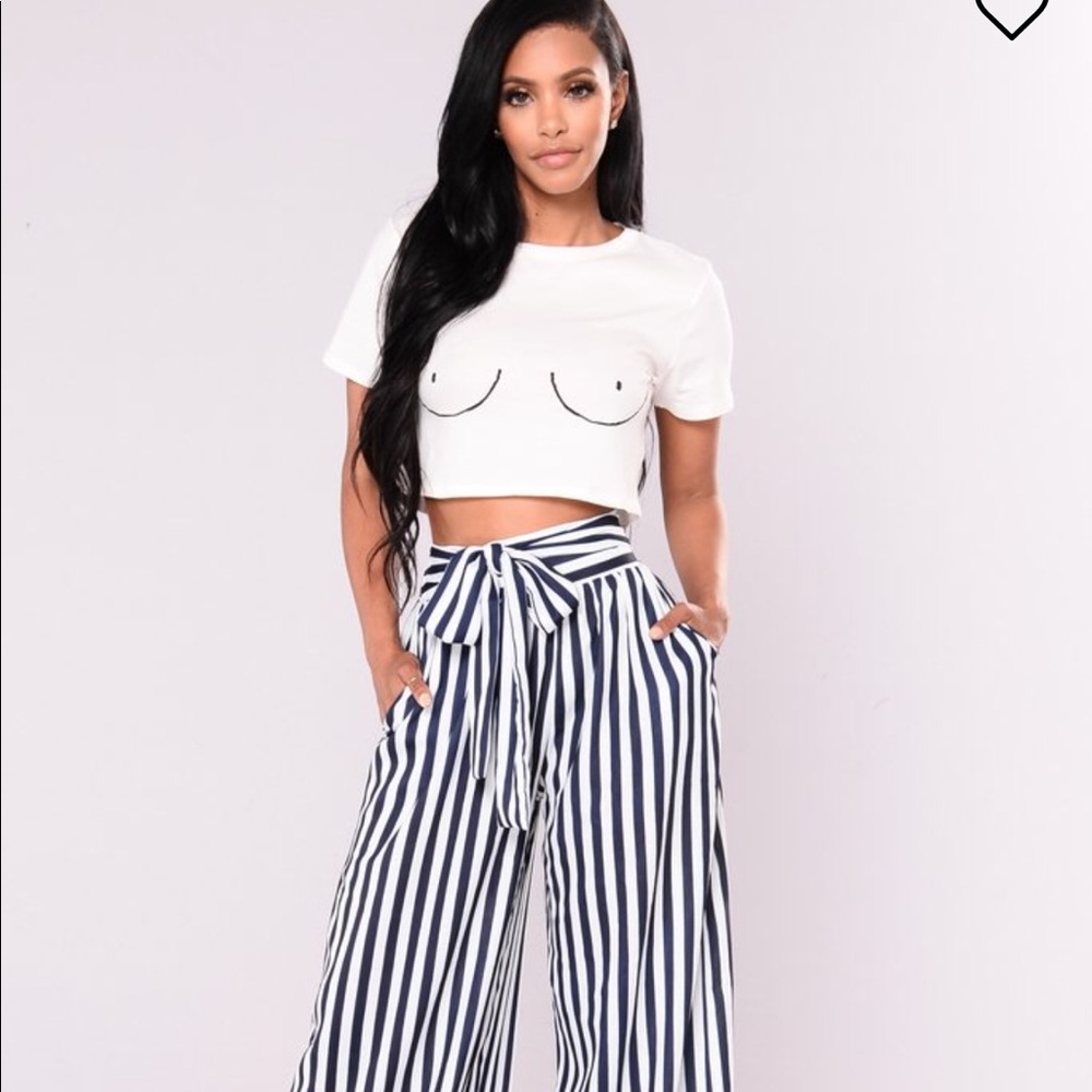 NWT Fashion Nova Brea Stripe Pants- L