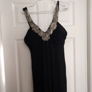Flower Trim little Black Dress