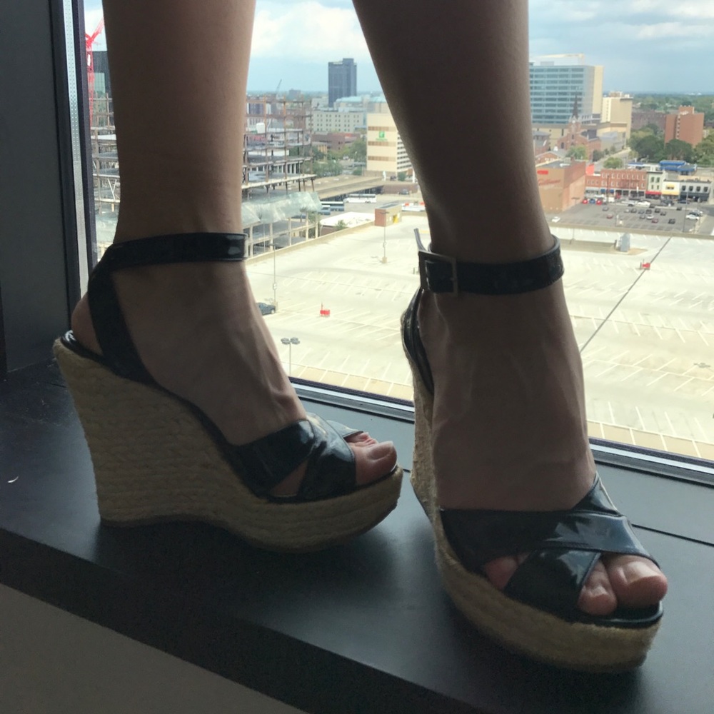 Jimmy choo wedge leather shoes