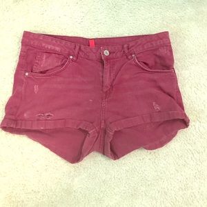 Burgundy shorts