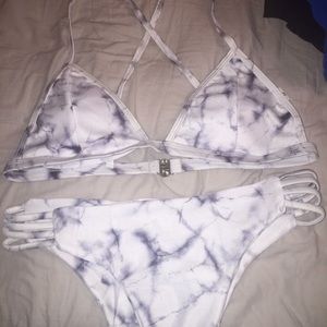 Black and white marble swim