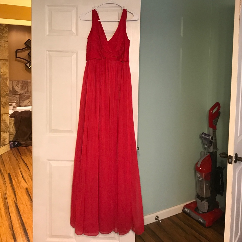 Red dress from David's Bridal