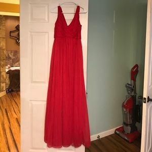 Red dress from David's Bridal