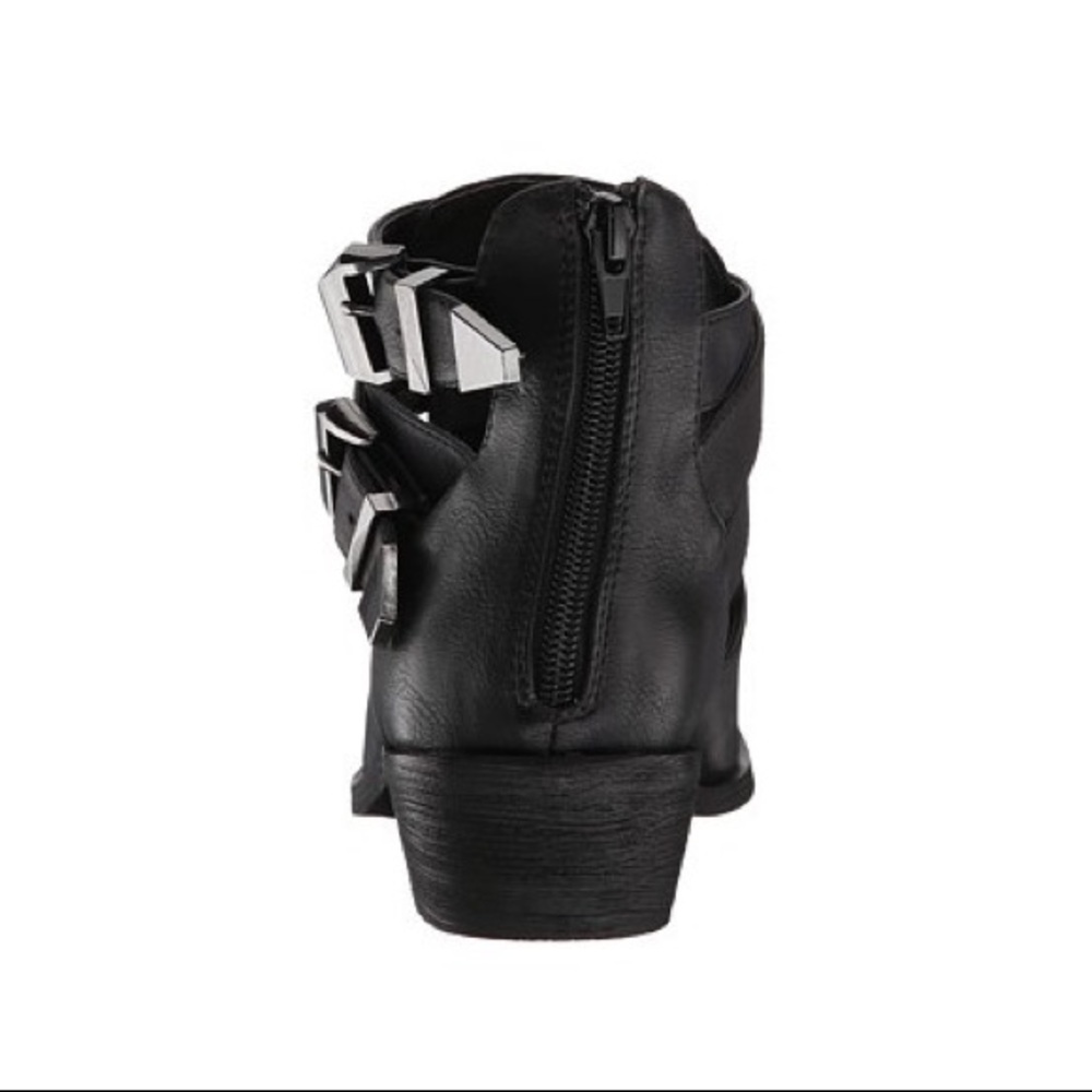 Matt Black Buckle Ankle Boot - Picture 2 of 8