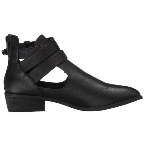 Matt Black Buckle Ankle Boot - Picture 3 of 8