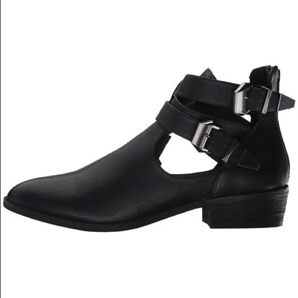 Matt Black Buckle Ankle Boot - Picture 5 of 8