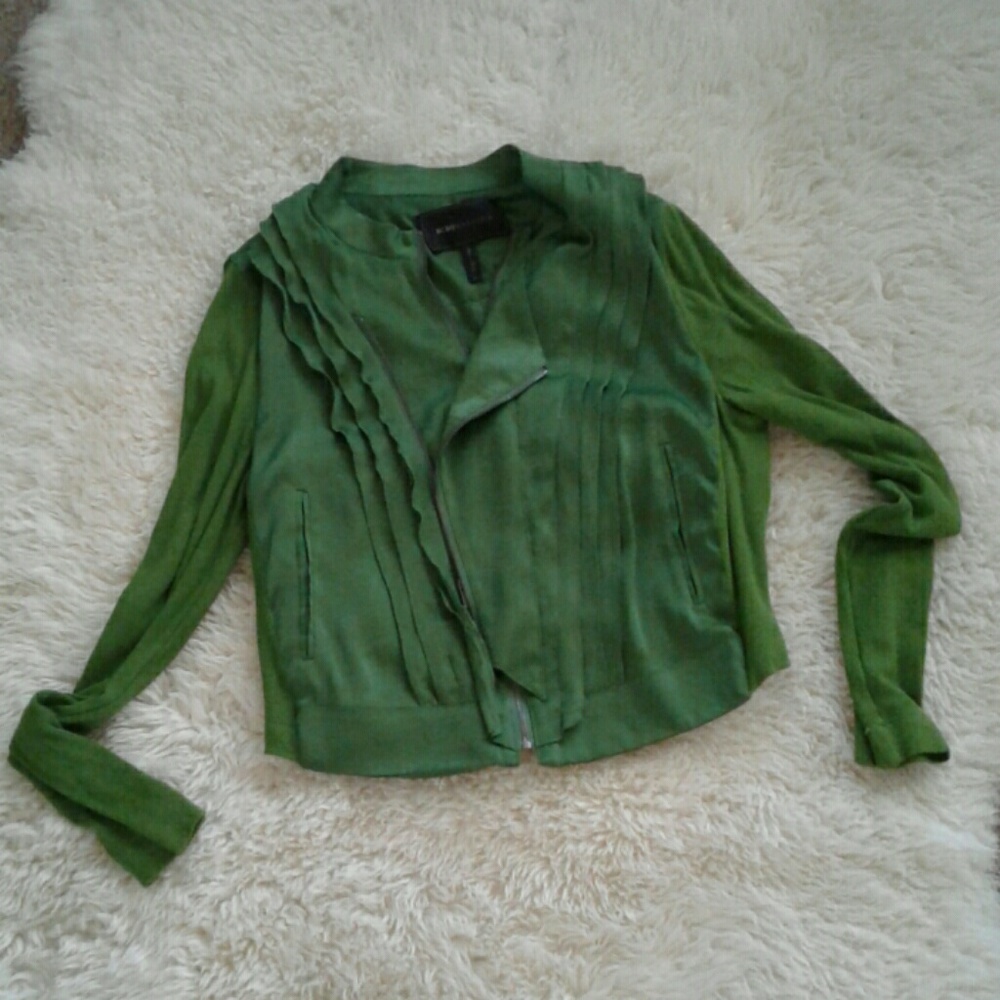 Kelly Green cropped fitted jacket