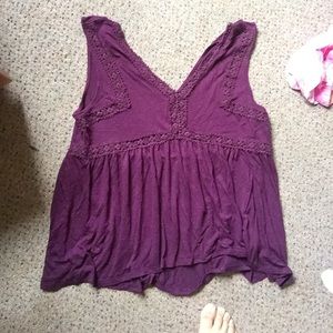 Purple flowy tank top