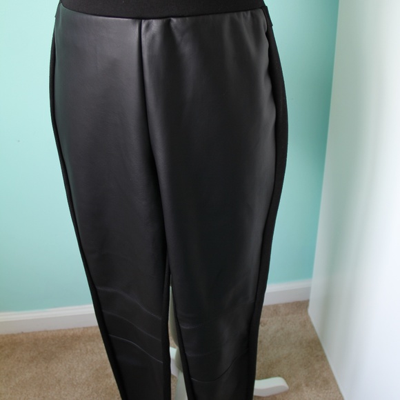 🥑 Papaya Black Pleather and cotton Leggings - Picture 2 of 8