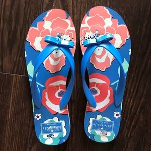 Kate Spade floral flip flops size L (9-10)