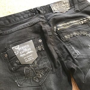 BRAND NEW Express ReRock black denim skinny jeans