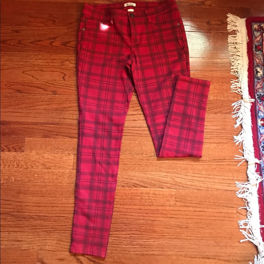 Plaid Red Jeggings