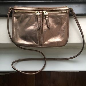 Fossil Metallic Leather Crossbody Bag