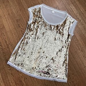 Arden B gold sequins top. XL