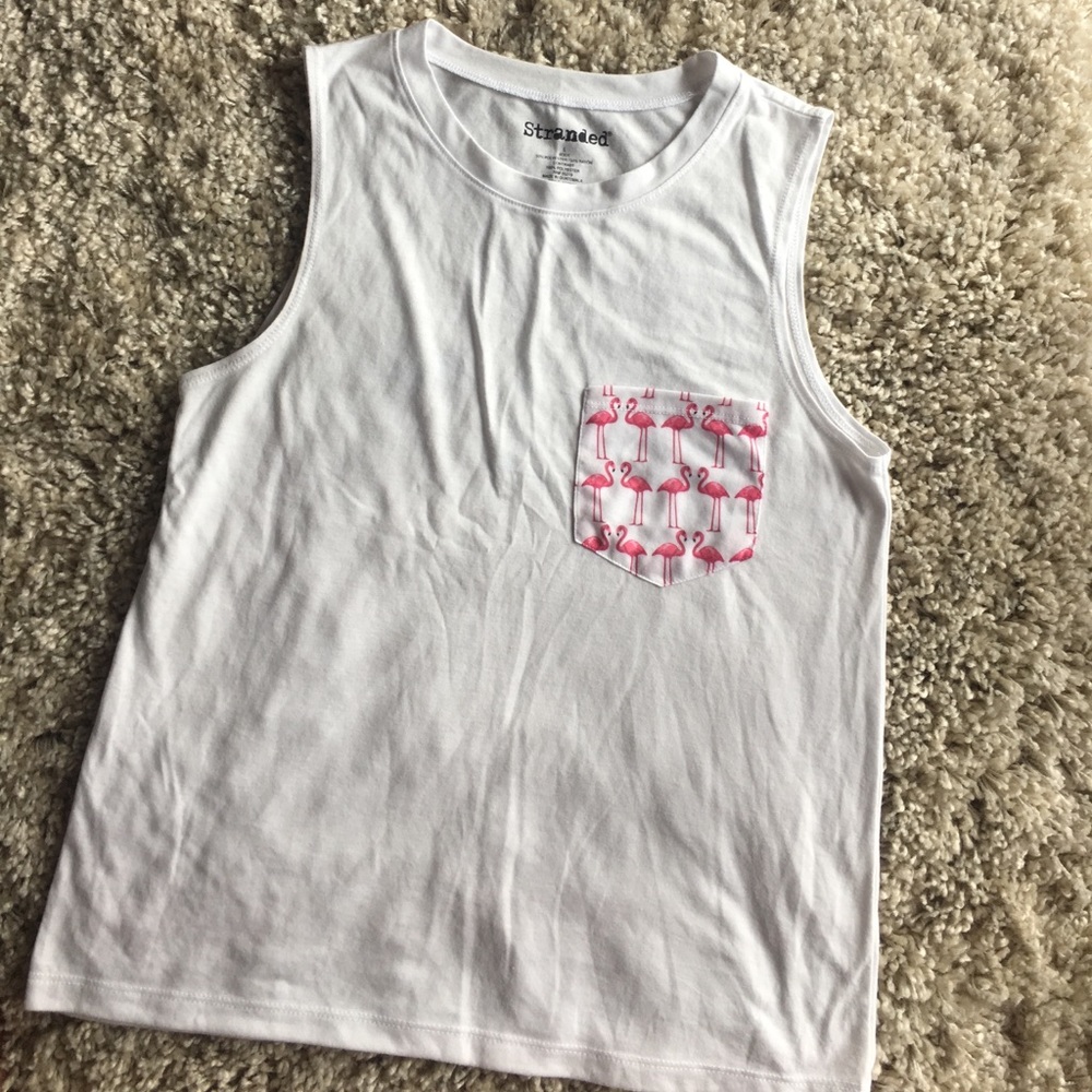 Flamingo pocket sleeveless t-shirt 🌸