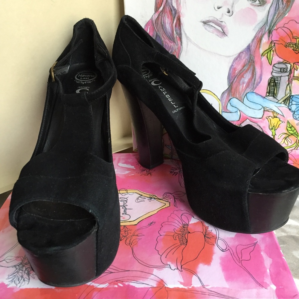 Jeffrey Campbell Fox Wood Platform Heels