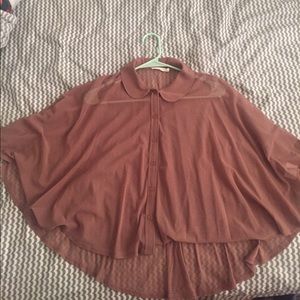 Nasty gall sheer blush pink cape top