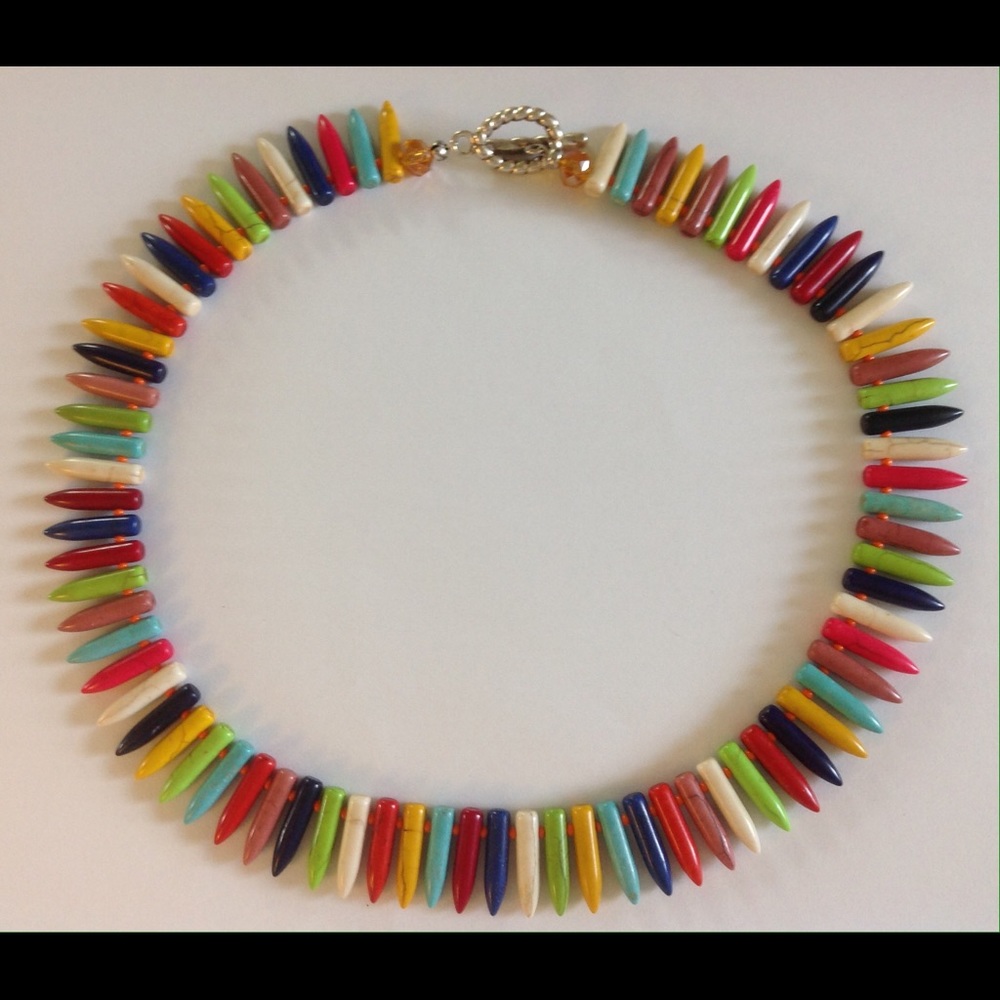 Artisan howlite stick necklace