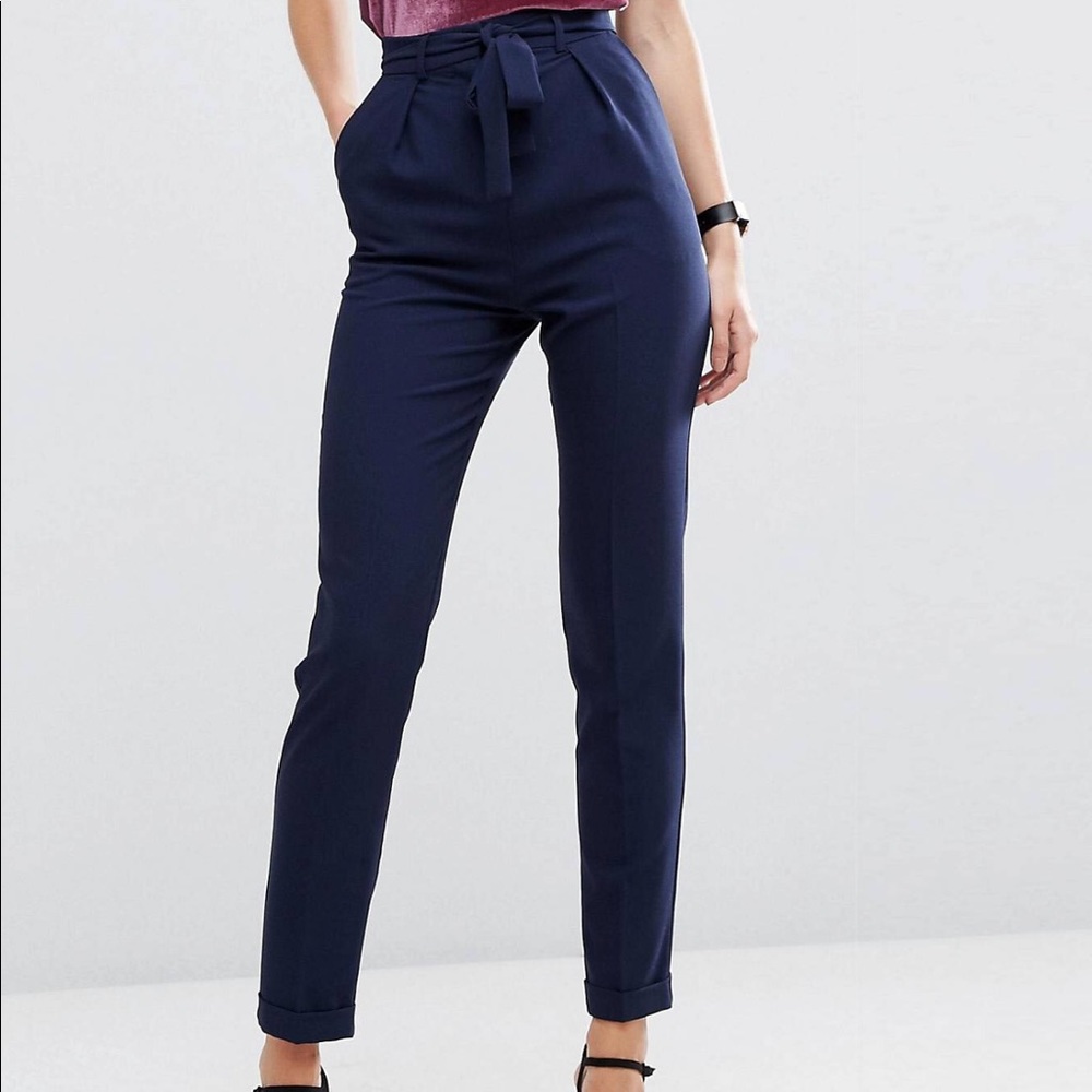 Asos Tall Woven Peg Pants with Tie