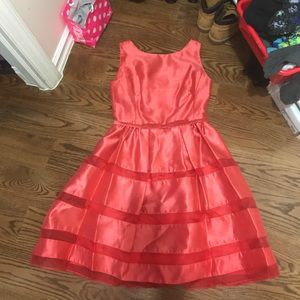 Button up back plain scarlet dress