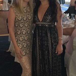 Super sexy formal gown. Deep front cut. Black lace