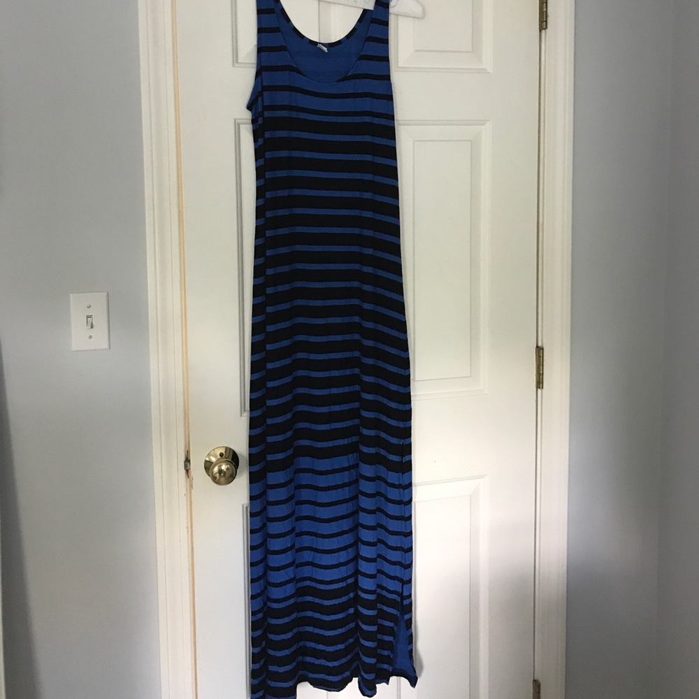 Blue and black stripped dress