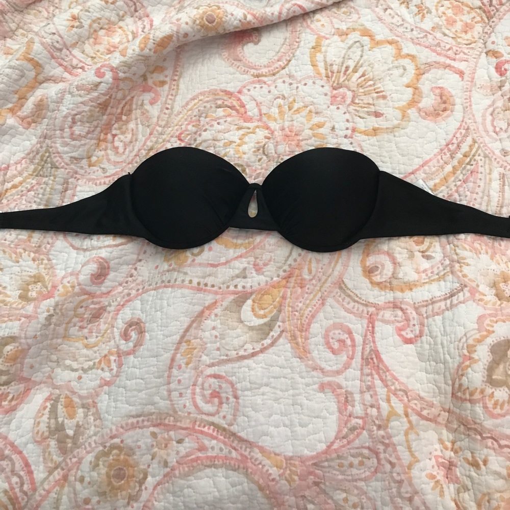 Black Strapless Bikini Top