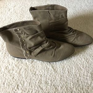 Dark khaki ankle boots