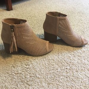 Suede Peep toe shoes