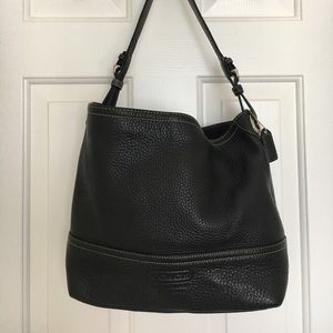 Black leather Coach Tote Bag