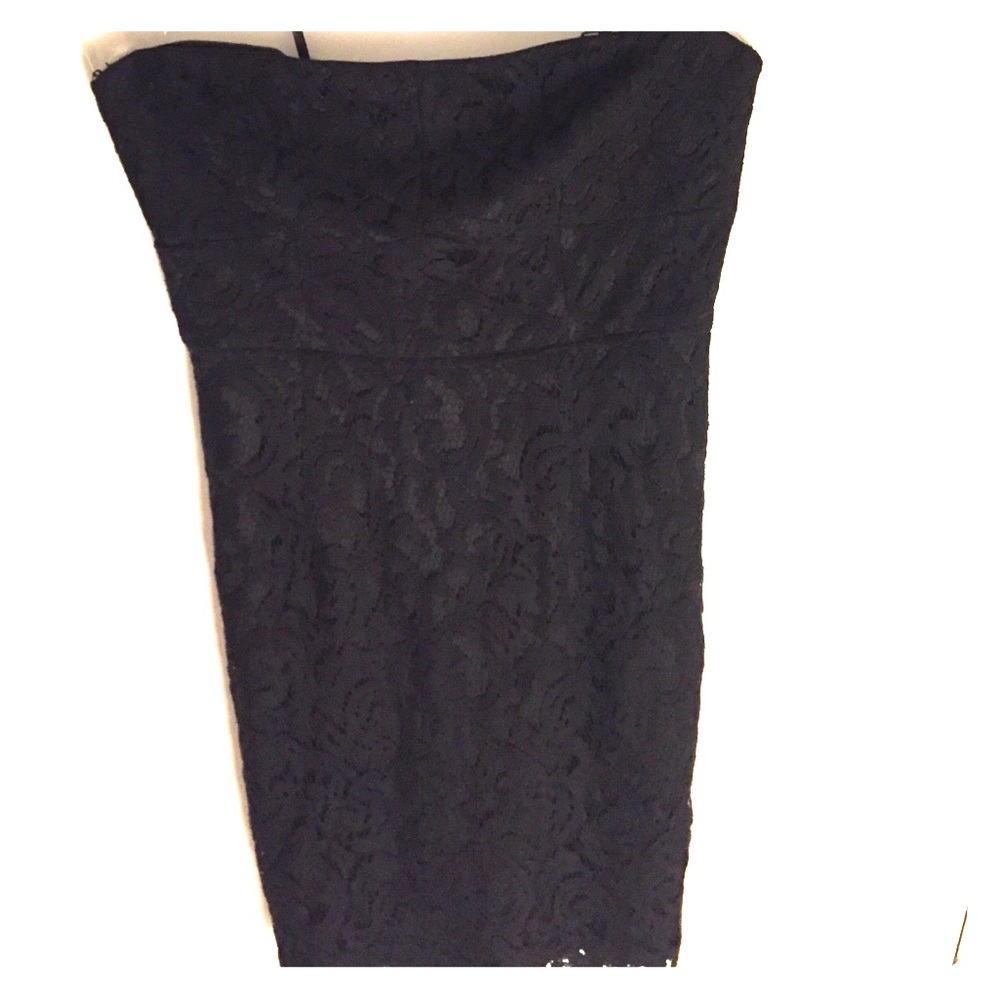 NWT: Black Strapless Short Lace Dress