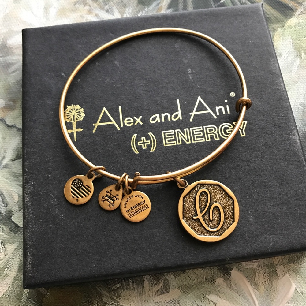 Alex and Ani C Initial Gold Bangle, New Condition