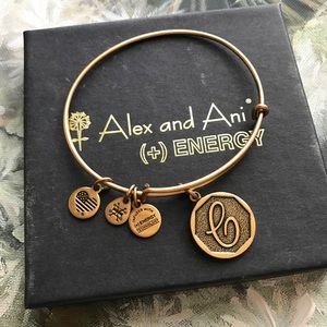 Alex and Ani C Initial Gold Bangle, New Condition