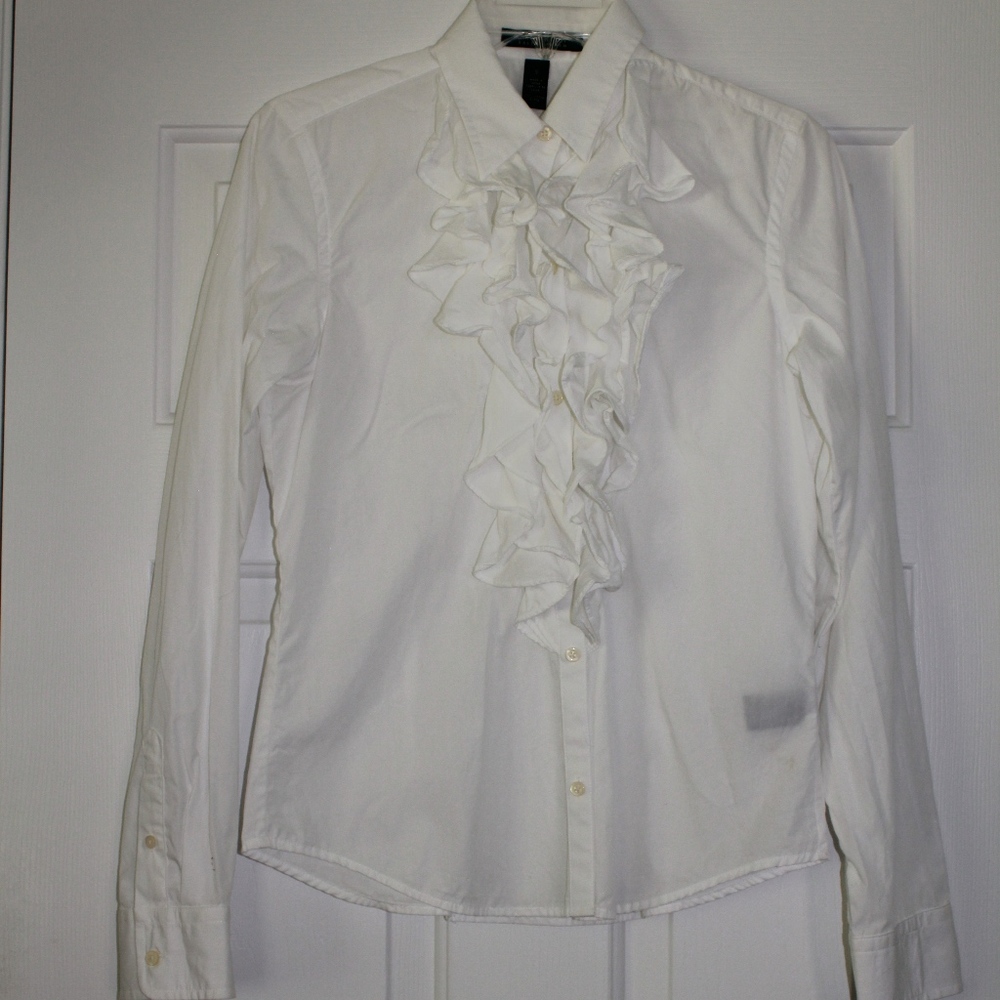 NWOT Ralph Lauren Ruffled Button Down