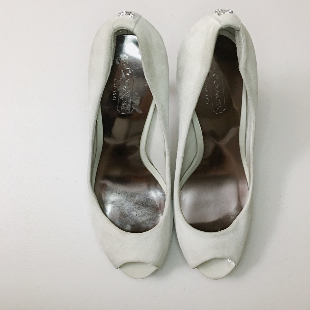 COACH Selma Suede Peep Toe