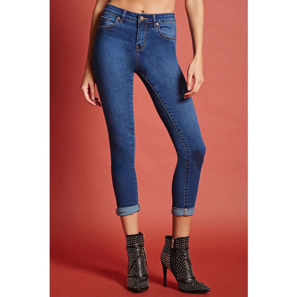 Forever21 Mid Rise Dark Denim