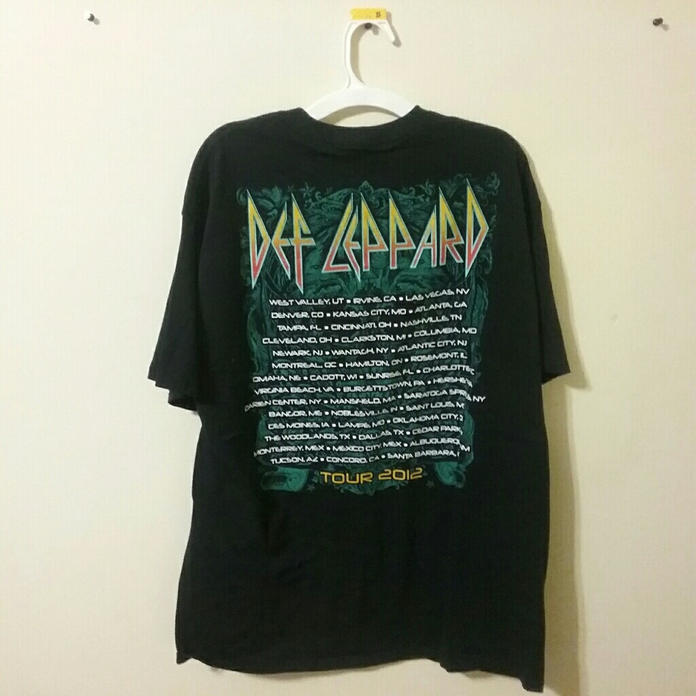 Def Ceppard 2012 Tour Photo Print T Shirt Size XL
