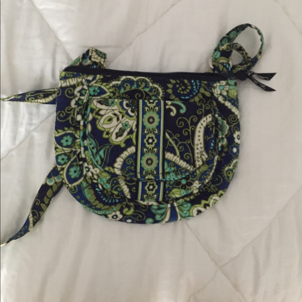 Blue green and black Vera Bradley cross body purse