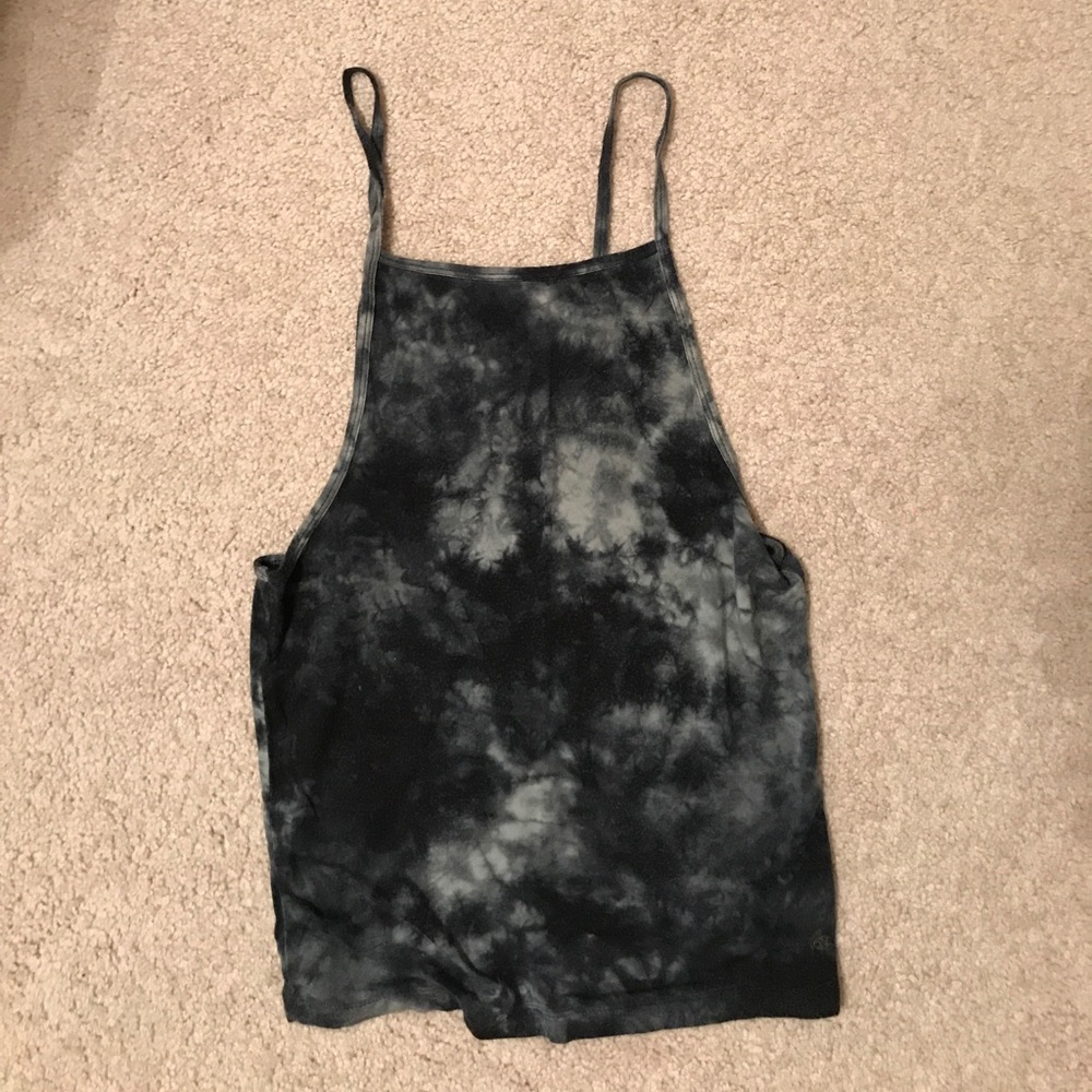 Acid wash halter top